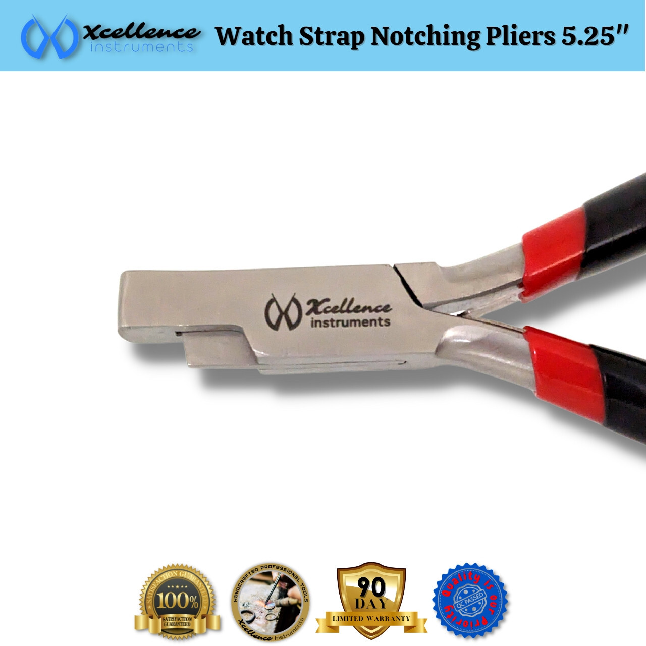 Xcellence Leather & Rubber Watch Strap Notching Pliers Repair Tools 5.25″ Black