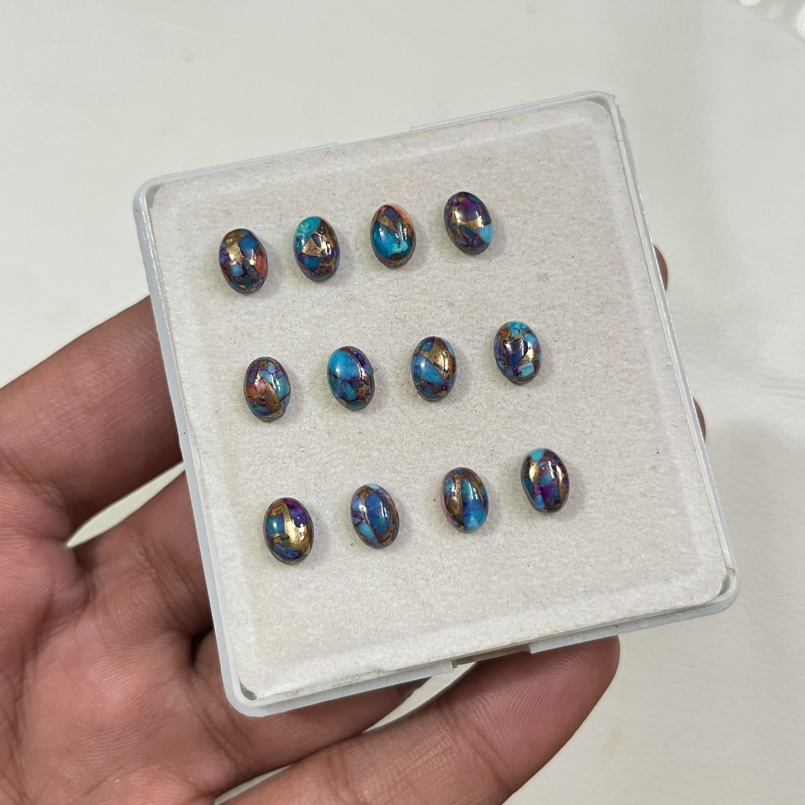 Copper Turquoise Oval Shape Cabochon Flat Back Calibrated Wholesale Gemstones