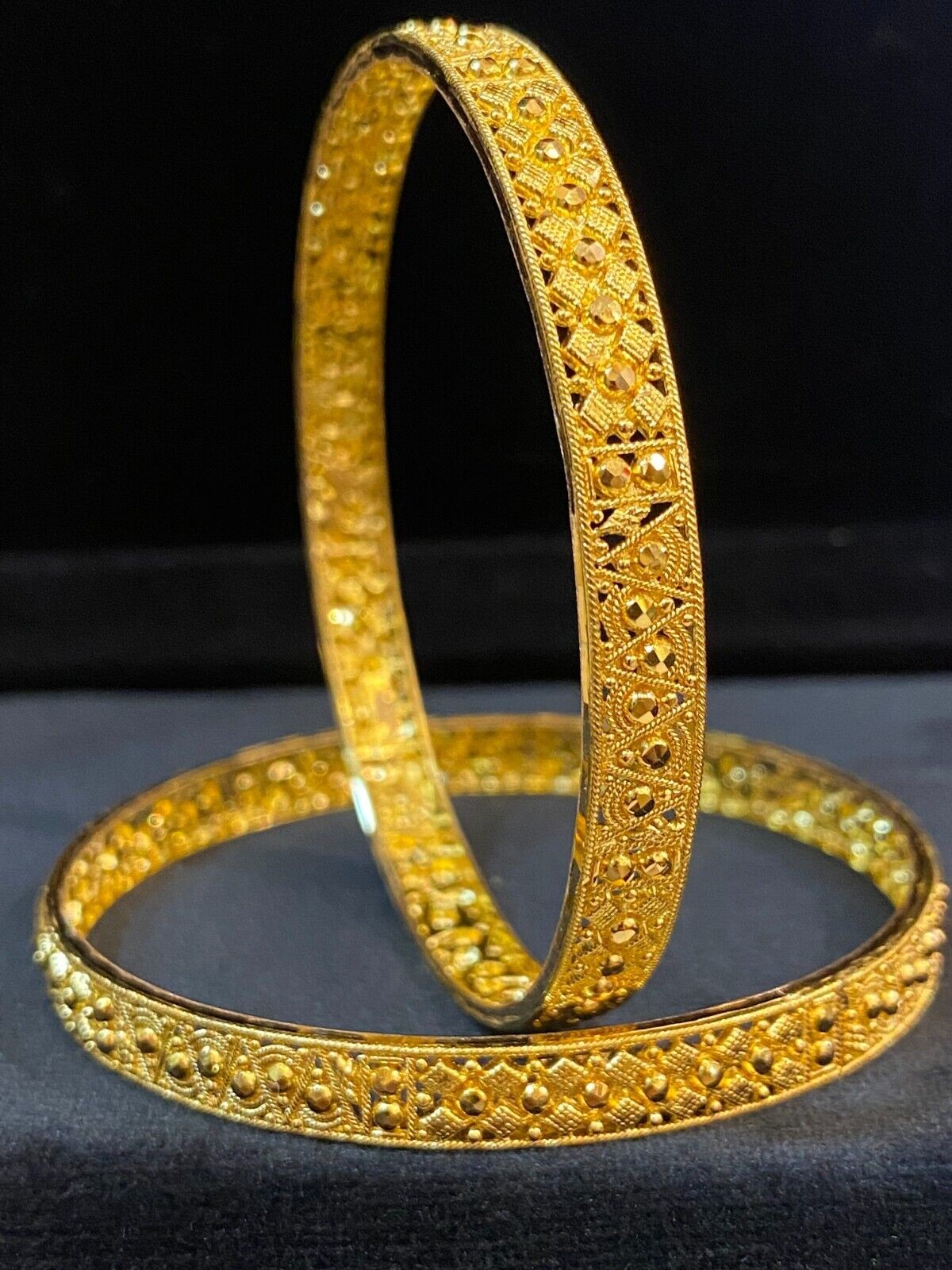 Classy Dubai Handmade 6.40MM Bangles Bracelet In 916 Solid 22K Yellow Gold