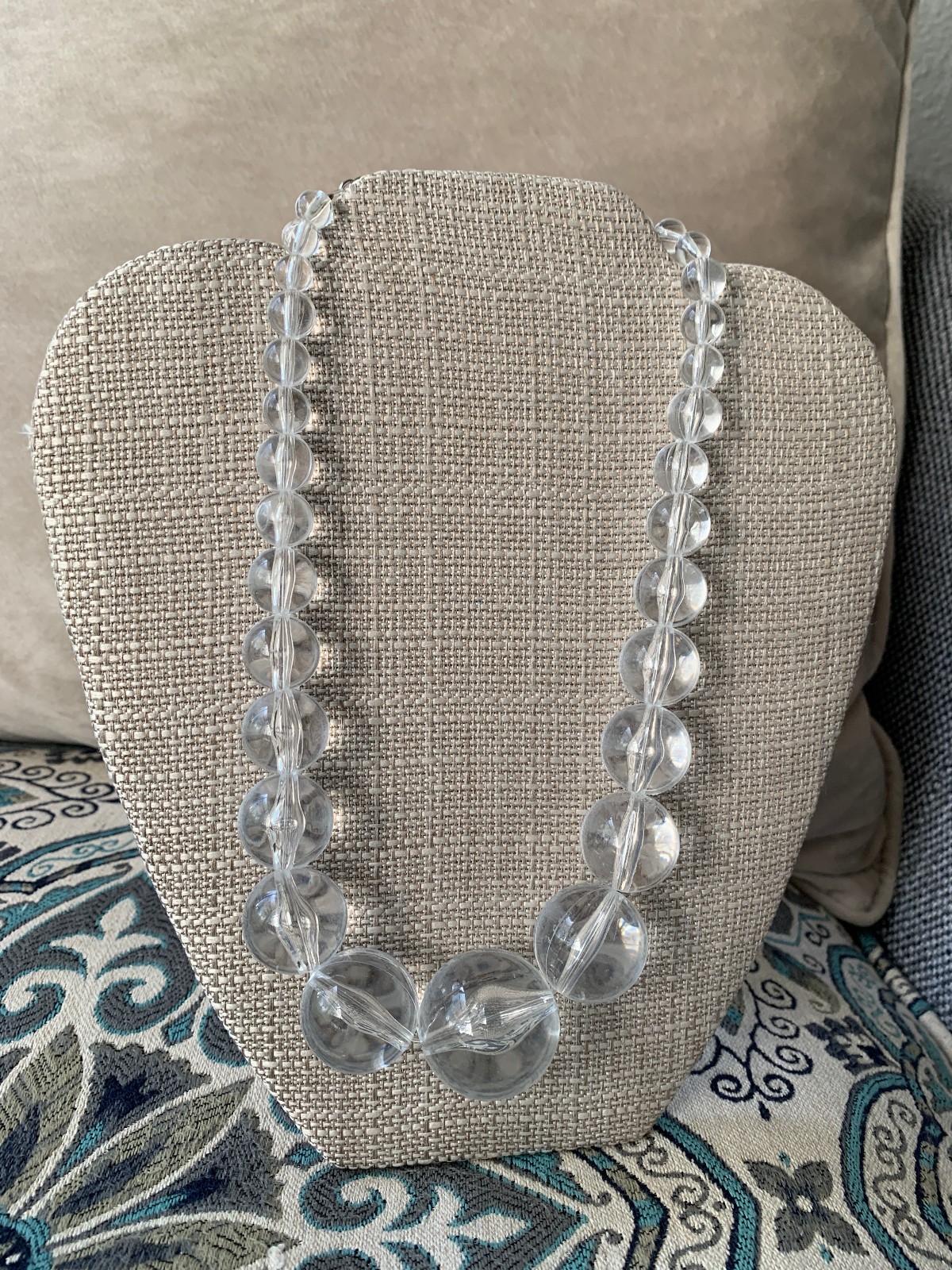 Lucite Clear Necklace Earrings Set Minimalist Deadstock Y2K NWT