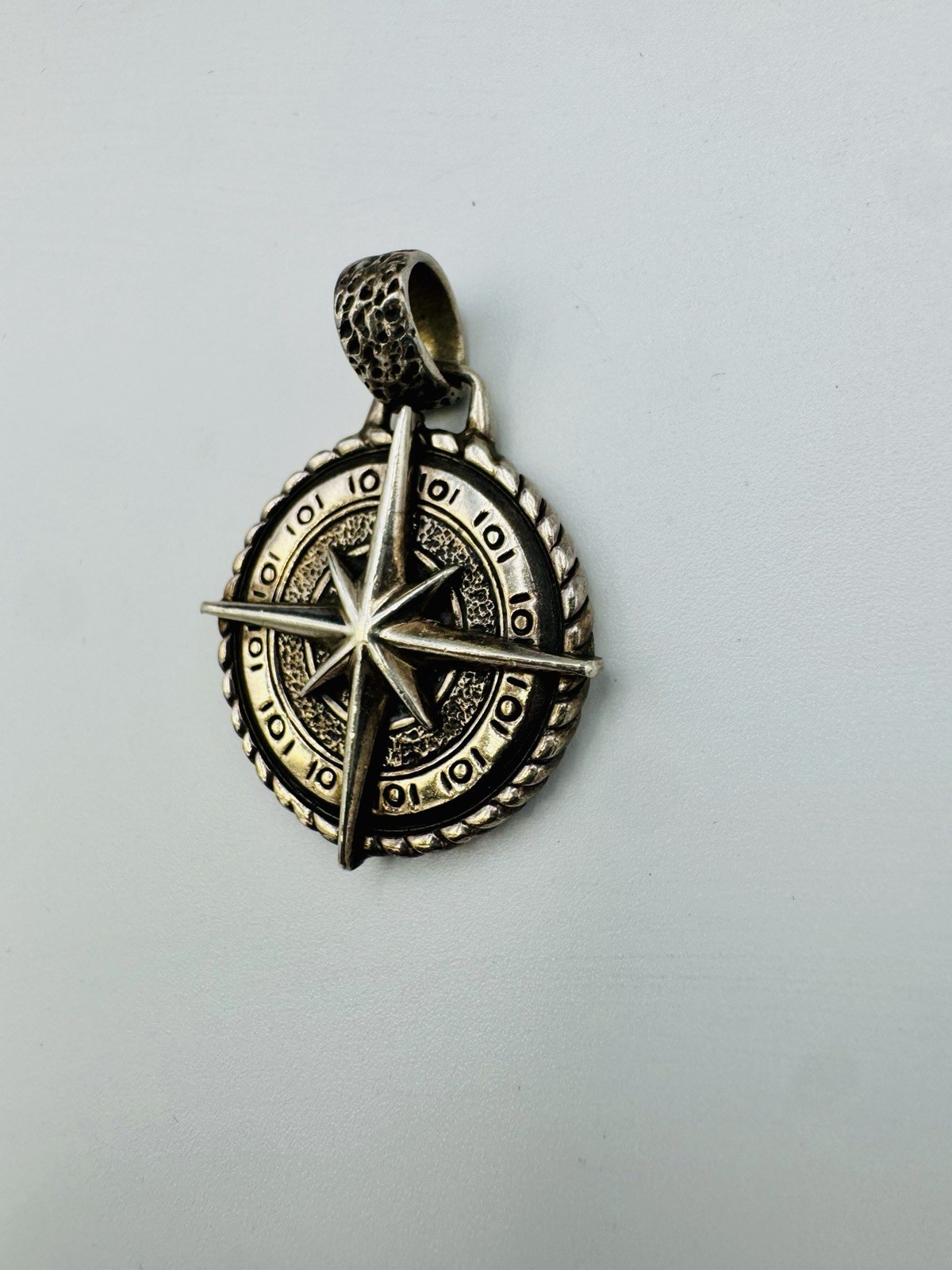 Sterling Silver Compass Pendant for Necklace Signed C&C 925