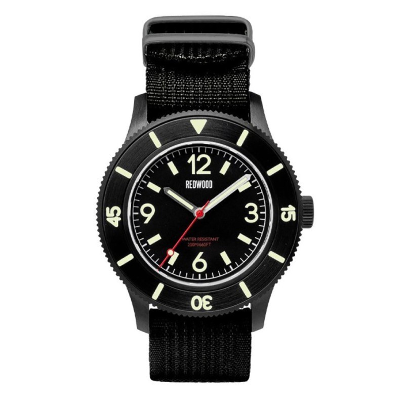 Redwood Tactical v3 Solar Black Steel Fabric PVD Military Men’s Watch