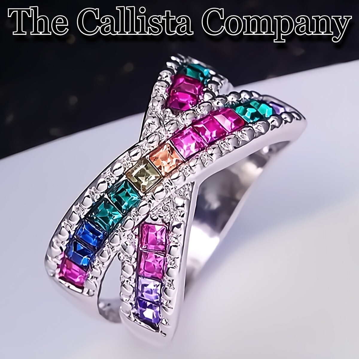 1.2K+ Sold LAB-CREATED SQ CUT MULTI-COLORED 3A+ CZ S925 SILVER RING SZ 6-9 ✓