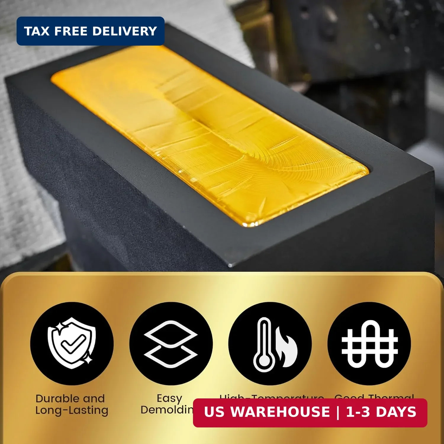 Mmasters 1Kg-2 Pieces Premium Graphite Ingot Mold for Metal Casting – High-Purit