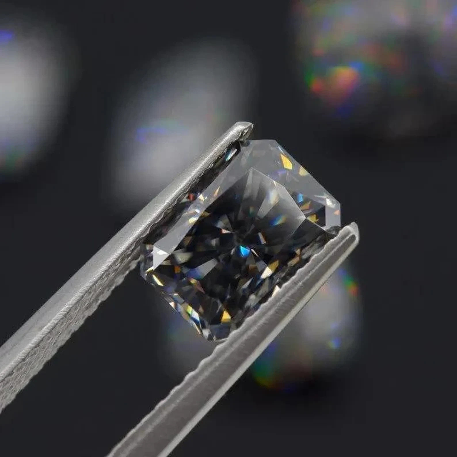 CERTIFIED 4.15 Ct Natural Gray Diamond radiant cut LOOSE VVS1/ 10.7 mm