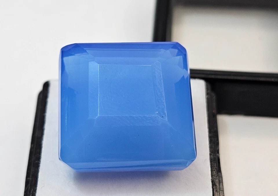 Square Cut Cornflower Blue Opal Welo 58-60 Ct Natural Loose Gemstone