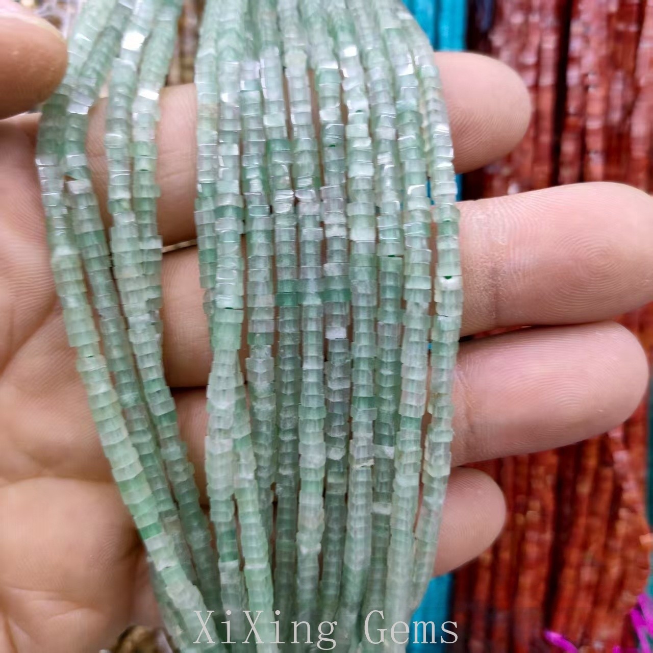 1x2mm Natural Green Aventurine Flat Square Disc Spacer Beads for Jewelry Making