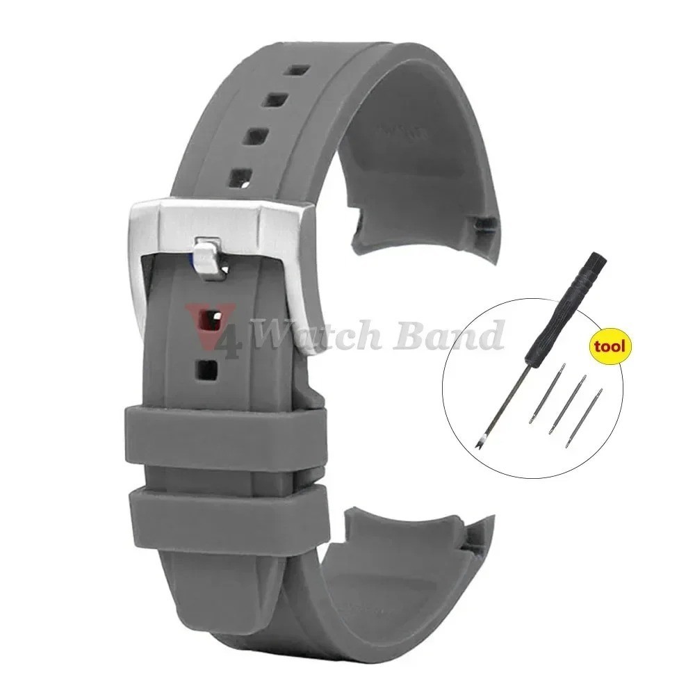 20 22mm Rubber Watch Band Premium Silicone Universal Curved Ends Rubber Strap