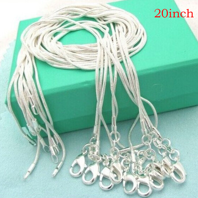 Lot 5/10Pcs 925 silver-plate 1MM Snake Chain Necklace For Pendant 16-24inch AAA