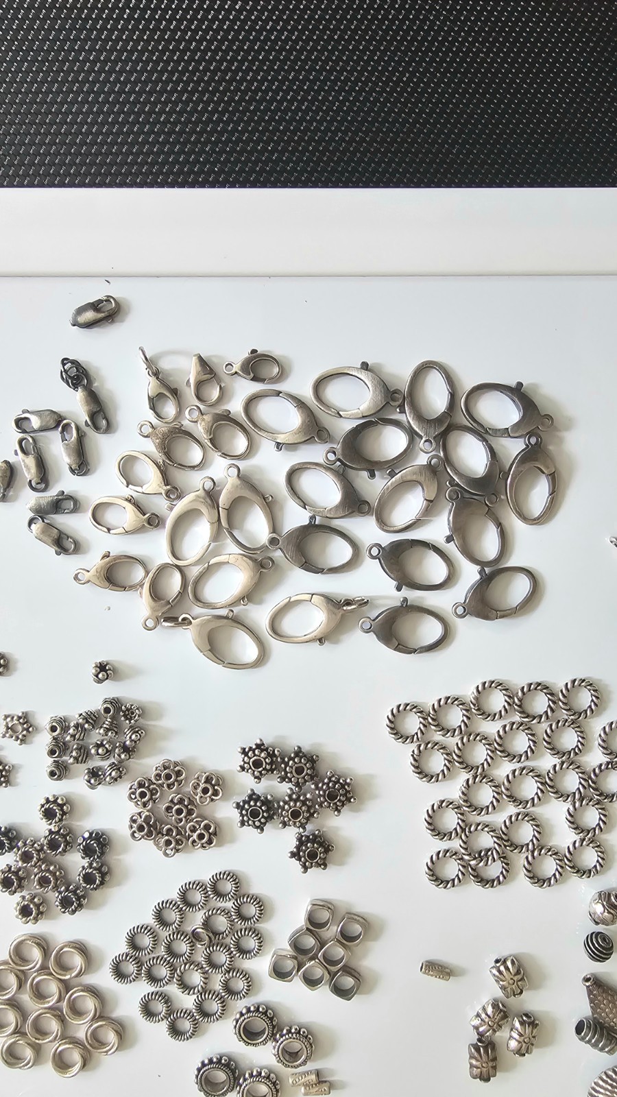 624g Sterling Silver Jewelry Findings Lot 28 Bags Beads Clasps Connectors & More