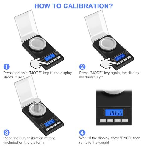 Fuzion Milligram Scale 50g/0.001g, Portable Jewelry Scale .001 Gram