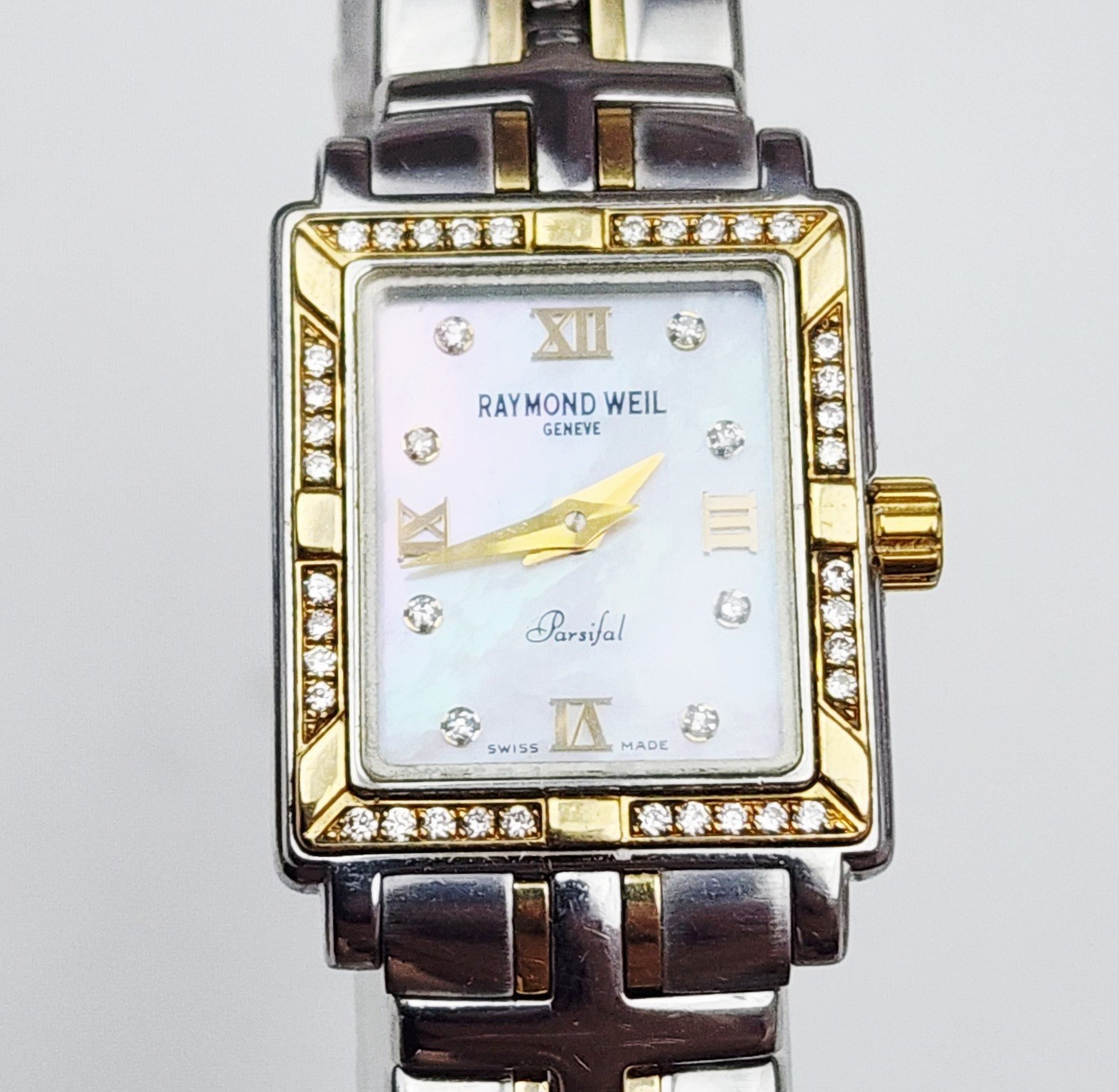 Women’s SWISS Watch RAYMOND WEIL “Parsifal” 9630. Diamonds Bezel/Dial. MOP Dial