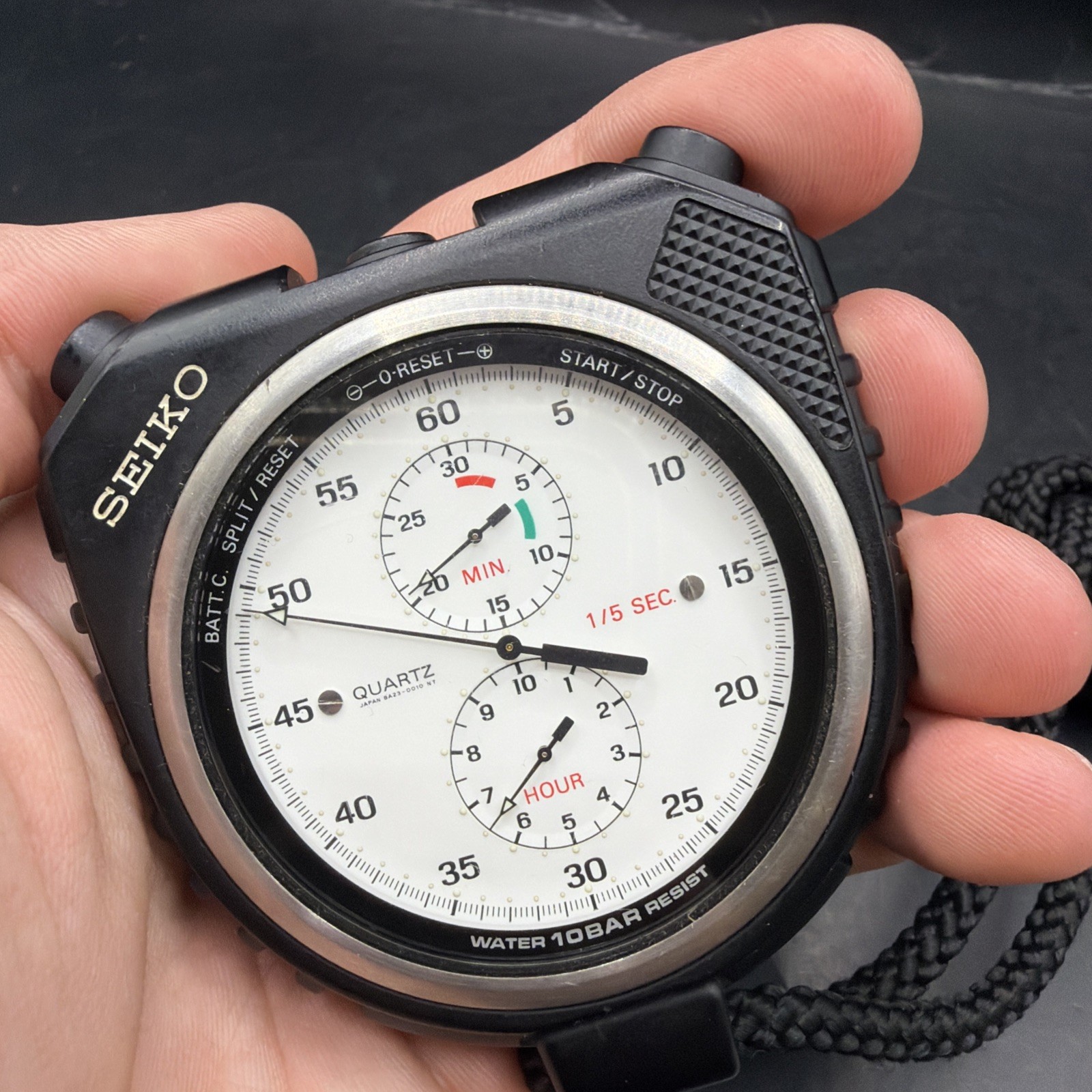 Vintage Seiko 8A23-0010 Referee Analog Quartz Stopwatch 1/5 Sec Timer JDM VGC
