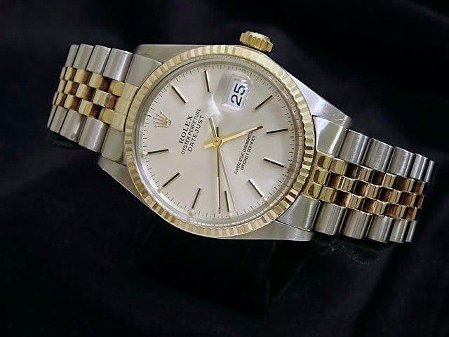 Rolex 2Tone 18K Gold/Stainless Steel Datejust Watch Silver Dial Jubilee 16013