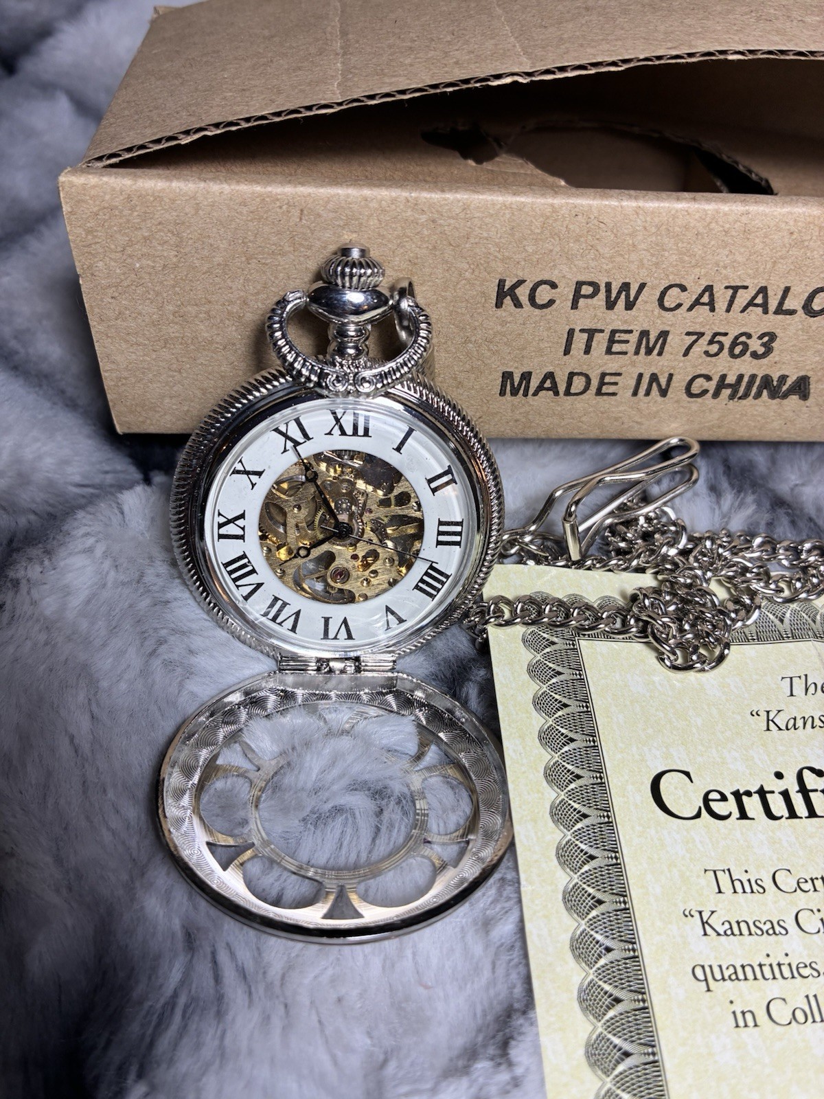 The American Historic Society Kansas City Railroad Pocket Watch 7563