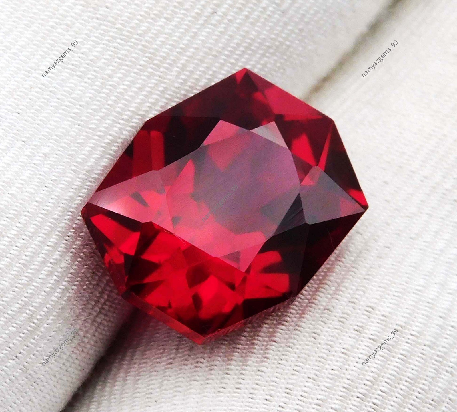 AAA+ 13.20 Ct Natural Deep Red Ruby Fancy Cut Certified Loose Gemstone