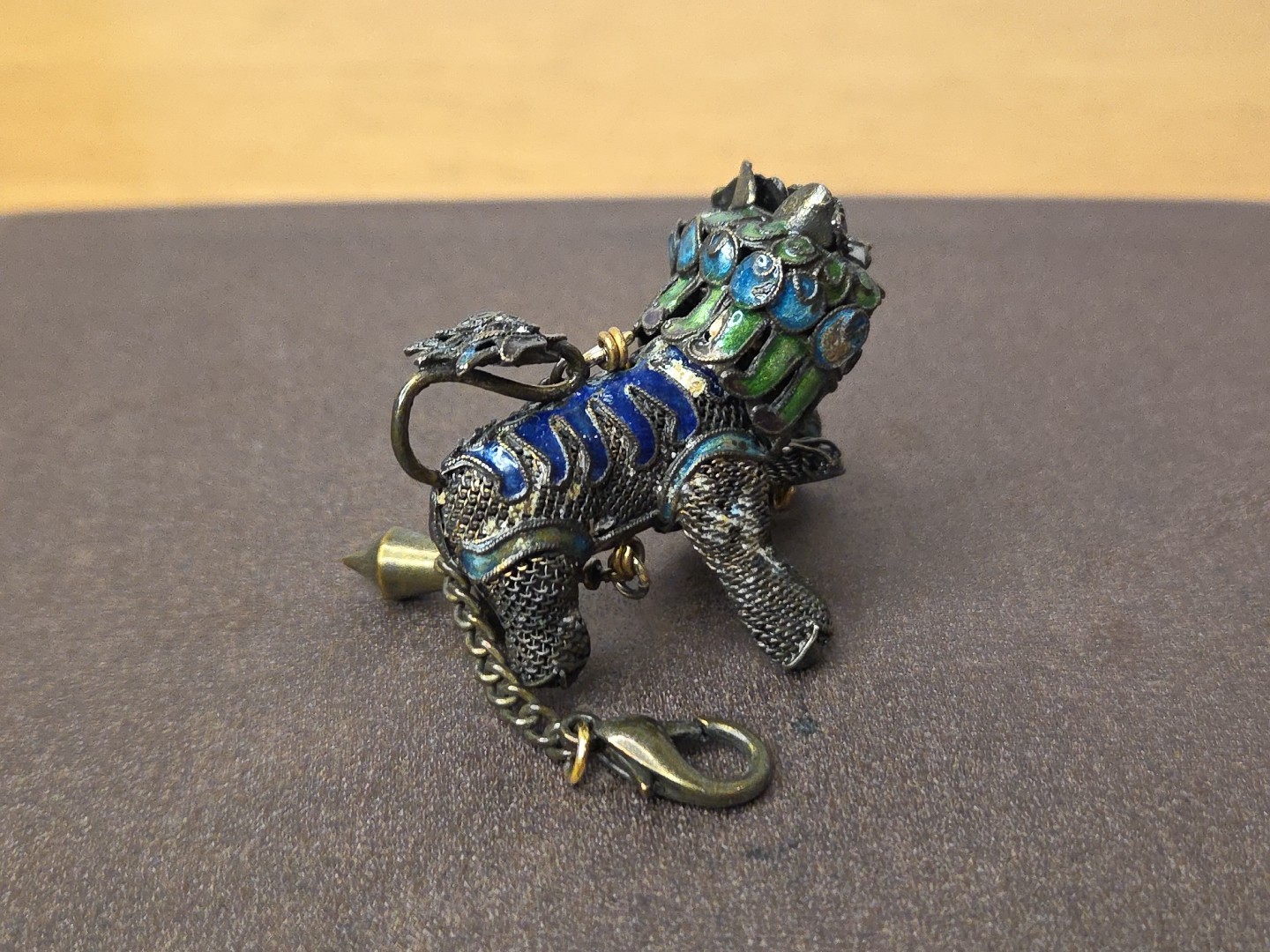 VINTAGE CHINESE EXPORT FU DOG FIGURAL NECKLACE EXTENDER