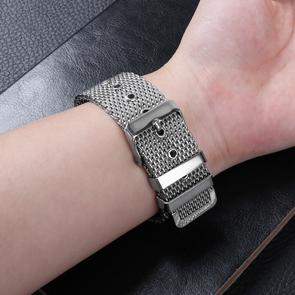 New 18/20/22/24mm Milanese 1.0 Fine Mesh Watch Bands Stainless Steel Pin Buckle
