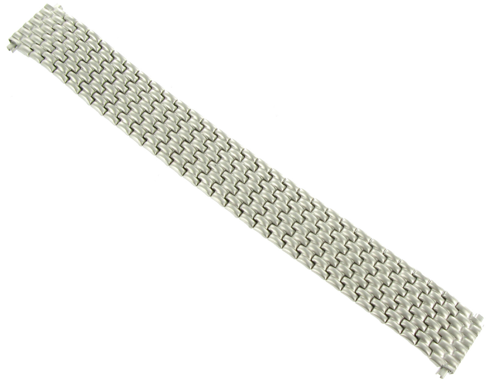 17-21mm Speidel Twist-O-Flex Silver Tone Matte Finish Mens Watch Band Long 1256