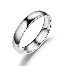Tungsten Carbide Comfort Fit Polished Plain Band Wedding Ring 4mm