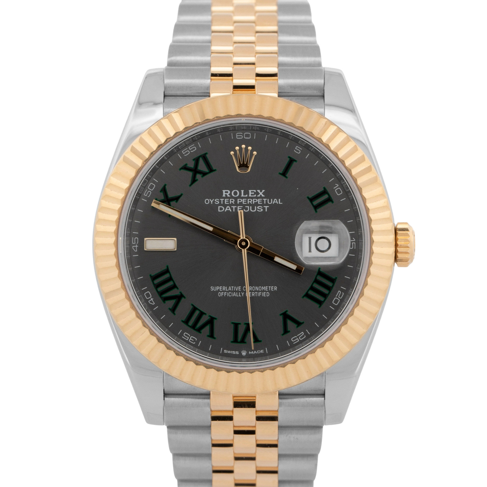 Rolex DateJust 41 Two-Tone Gold Wimbledon Rhodium Jubilee 41mm 126333 Watch