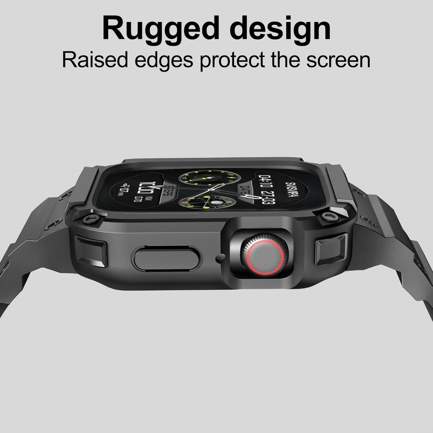 Rugged Apple Watch Band Bumper Case Cover Strap Iwatch SE 9 8 7 6 5 4 3 2