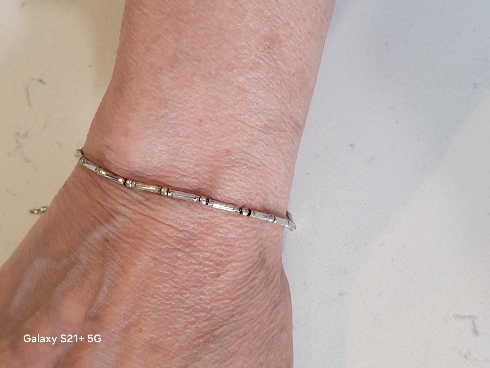 Beautiful Estate White Gold Bracelet Stamped Italy, NIF, 585