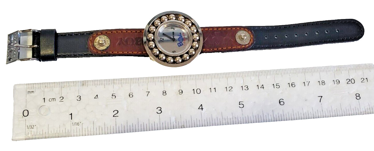 Boy London Boy-46-W Watch: 36mm Bidirectional Rotating bezel Japan. Runs.