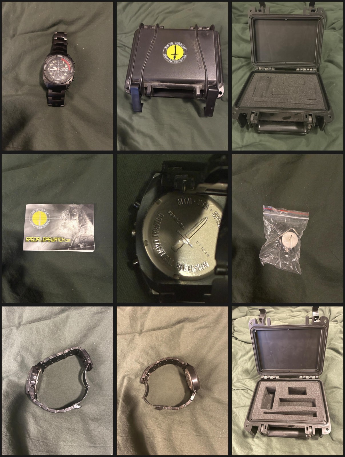 MTM Special Ops Patriot Black Carbon Fiber Dial Quartz Chronograph