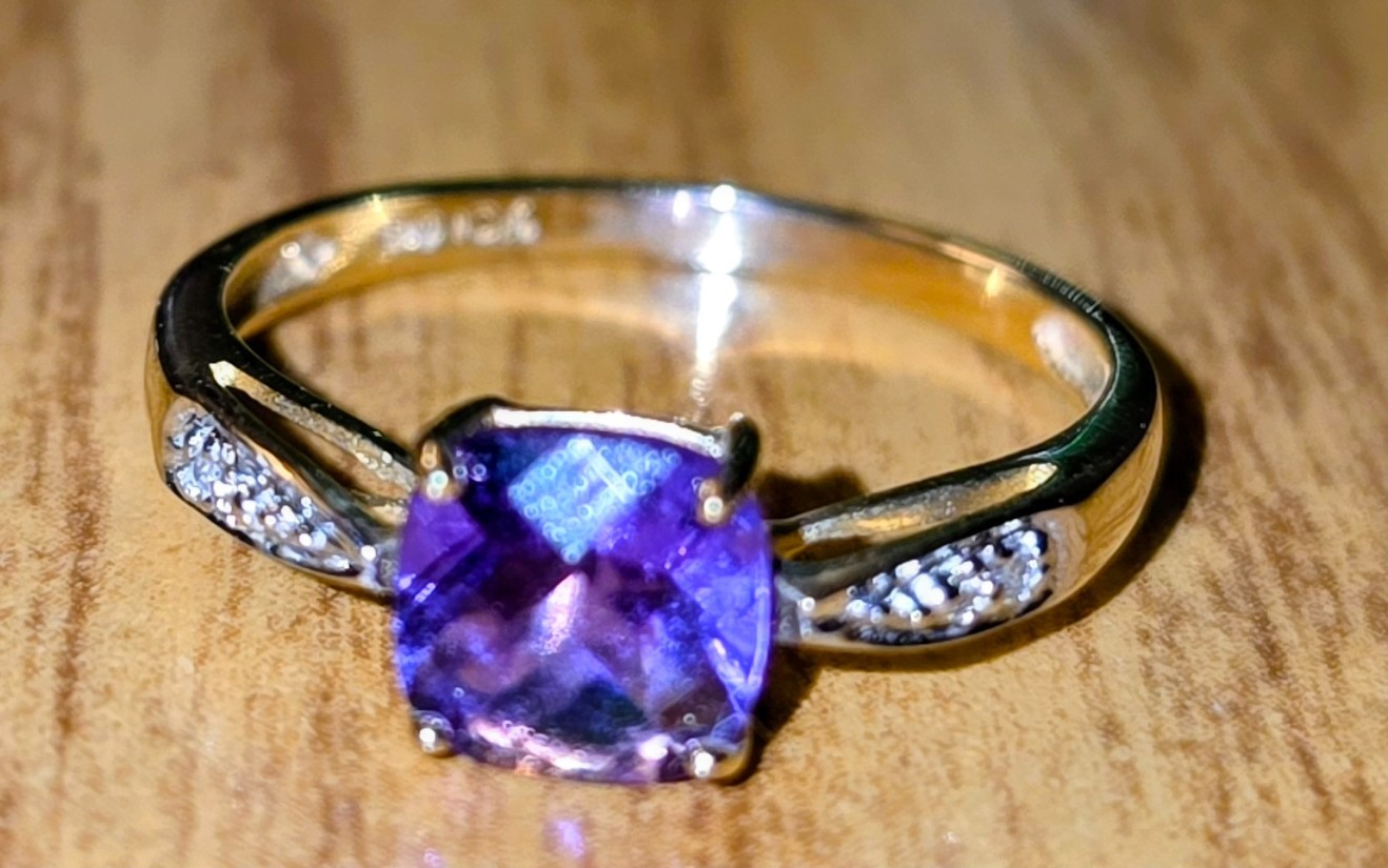 10k Yellow Gold Amethyst Ring – Size 5.5
