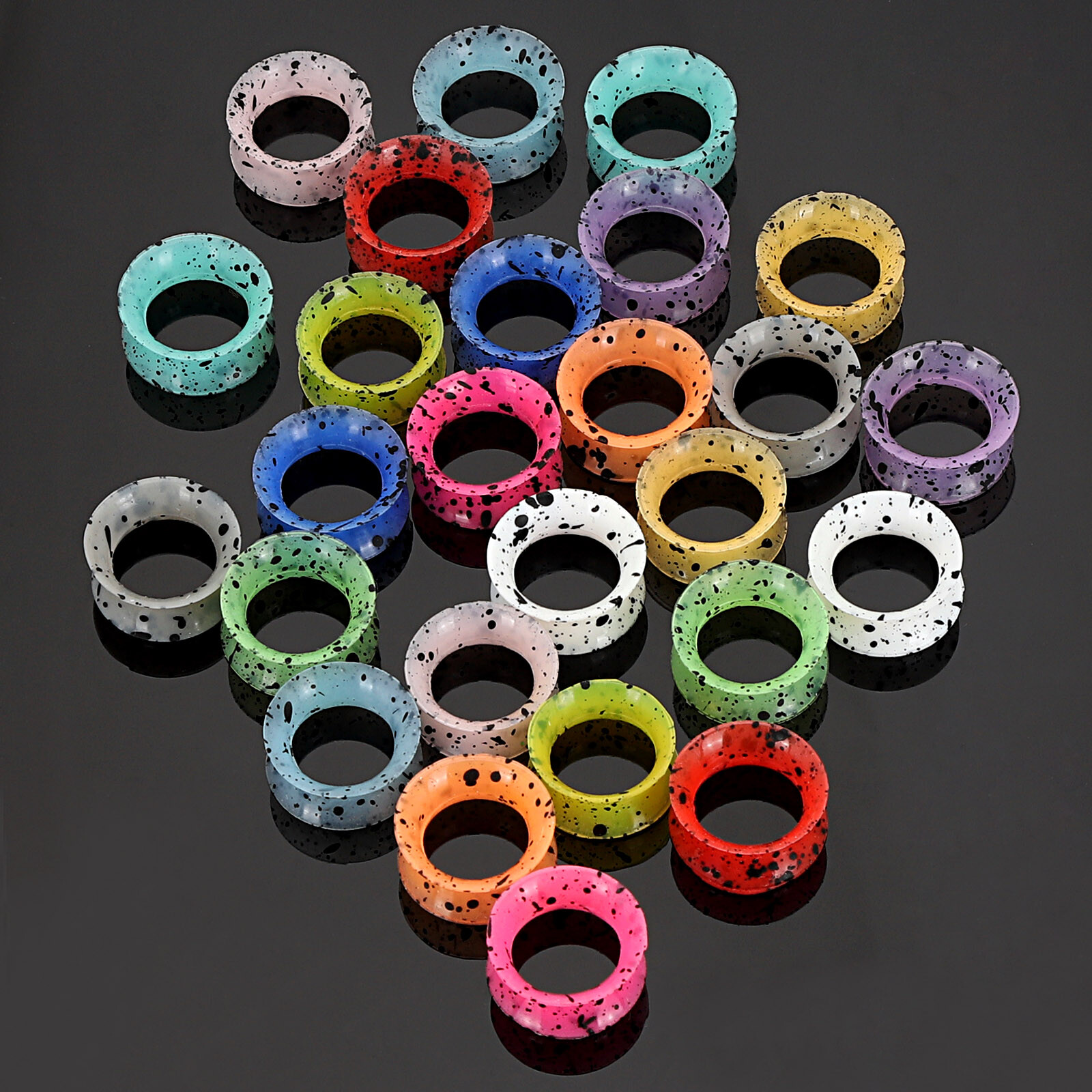 2 Pcs Silicone Flexible Ear Gauges Plugs Expander Double-Flared Flesh Tunnels