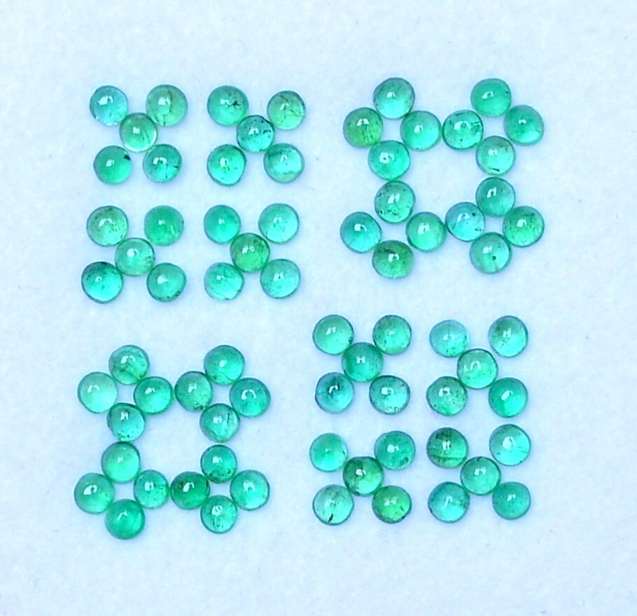 2 mm Natural Emerald Round Cabochon Lot 20 Pieces Calibrated Loose Gemstones