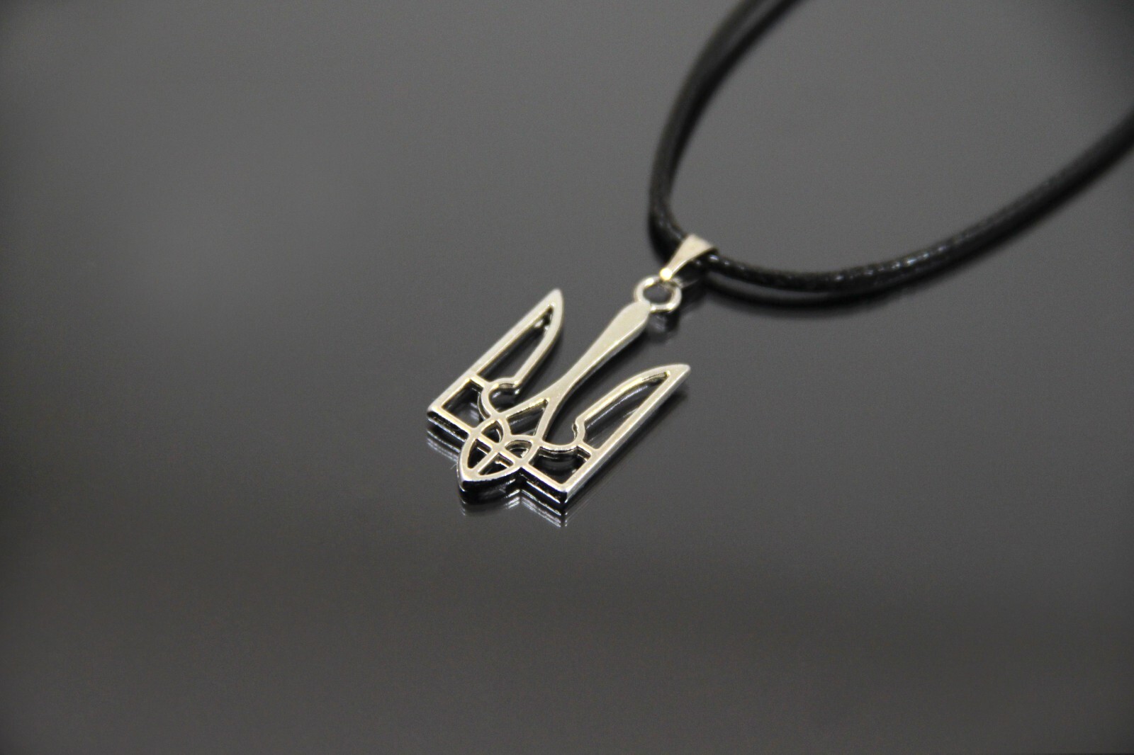 Silver Tryzub Necklace Ukrainian Jewelry Ukraine Emblem Pendant Trident Choker