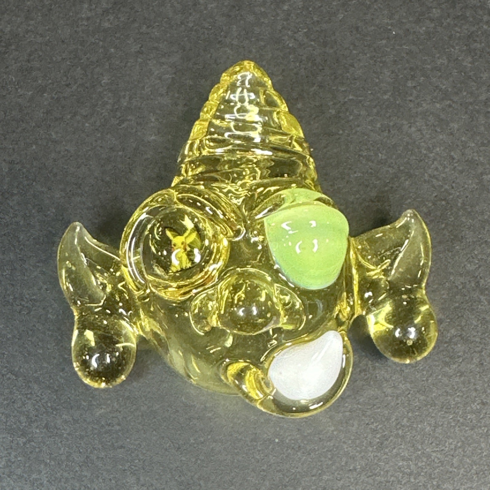 Handblown Art Glass Goblin Pendant W/ Pika Millie Eyeball Heady Borosilicate