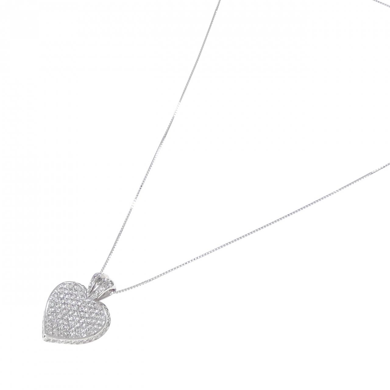 Authentic K18WG Diamond Necklace 1.55CT #270-004-157-8015