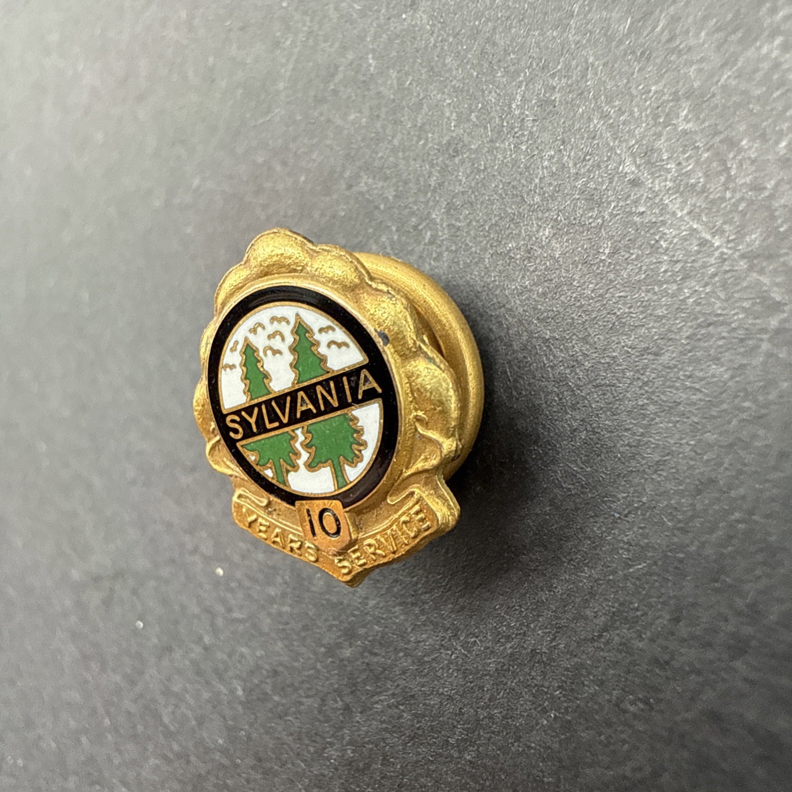 Sylvania 10 Years Service Lapel Pin 1/10 10k Gold Filled J151