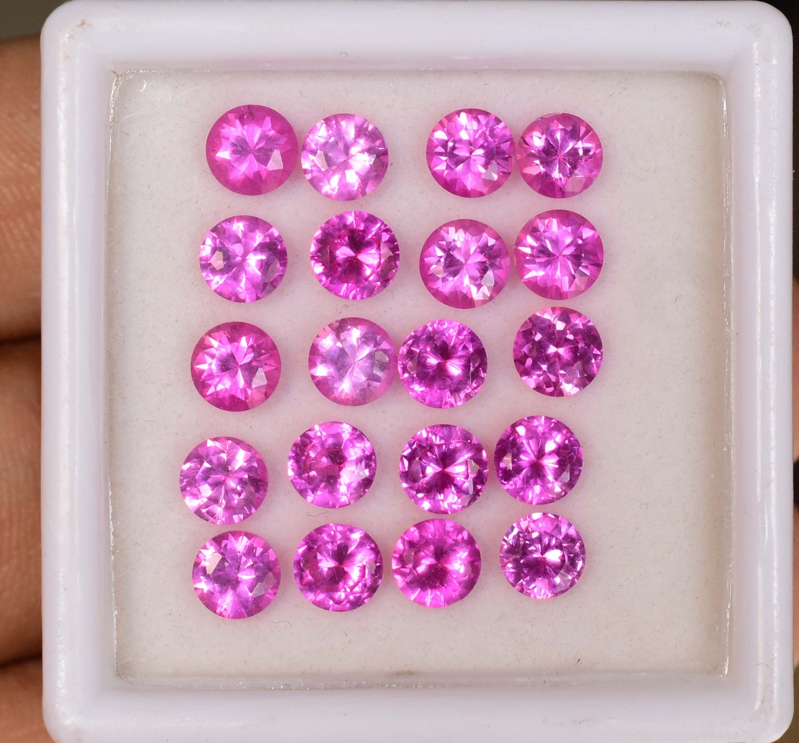 20 Pcs Natural Pink Mogok Ruby 5.00 MM Round Certified Loose Gemstone