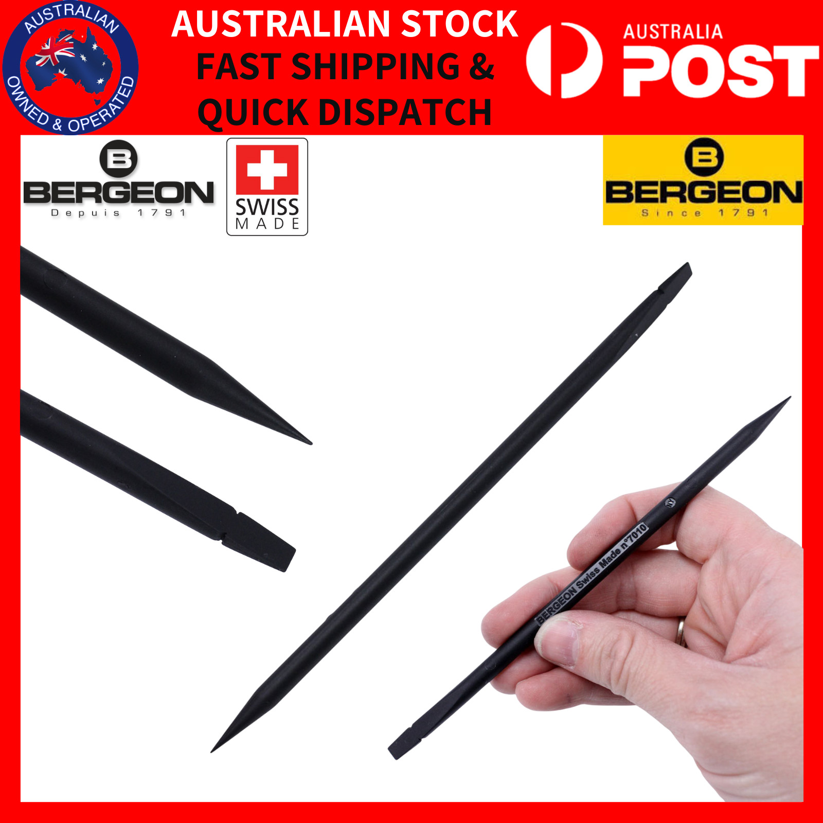 Bergeon 7010 Black Strengthened Polyamide Probe Stick Watchmakers SWISS MADE