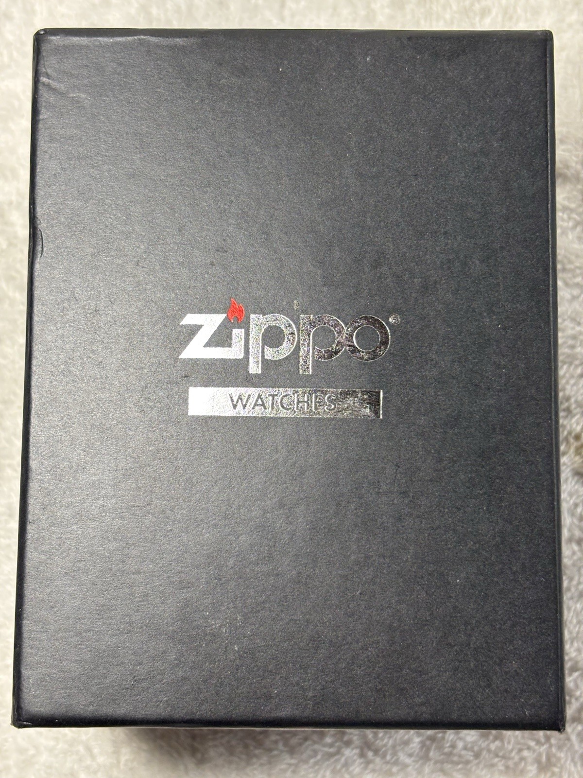 VTG-NOS Zippo 45008RG Black Leather Strap Quartz Movement White Dial Watch-OOP
