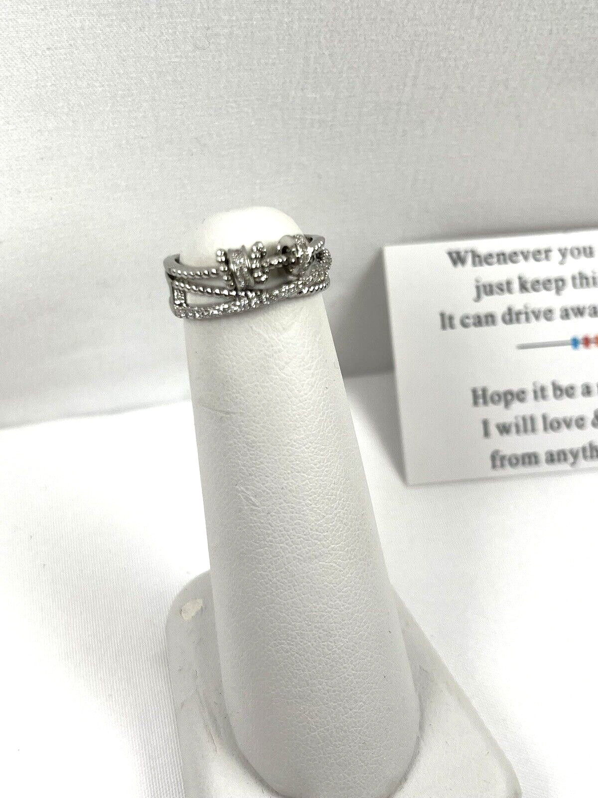 Anxiety Ring Spinner Adjustable, Little Circles Move, w/ Touching Note & Bag