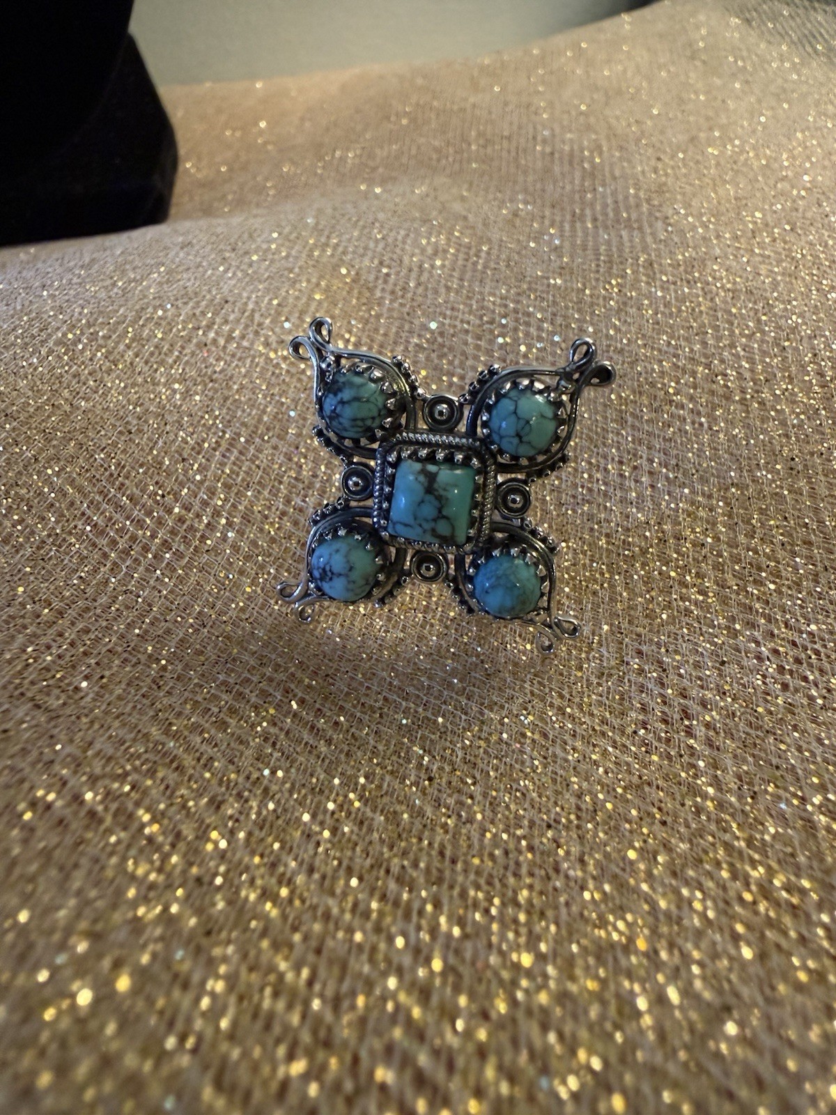 D’Joy Artisan Crafted Blue Moon Turquoise Ring In Sterling Silver Sz 7, 2.80 Ct