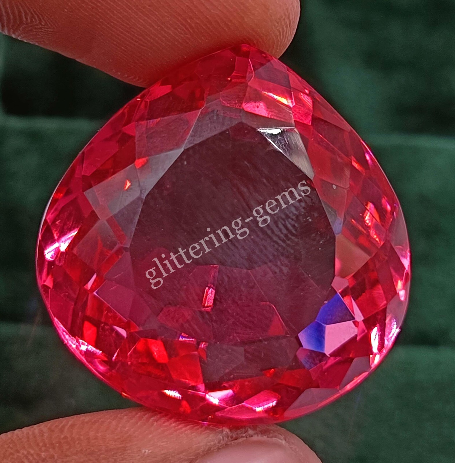 Natural Mozambique Ruby 86.99 Carat Pear Shape Certified Loose Gemstone 5SDN
