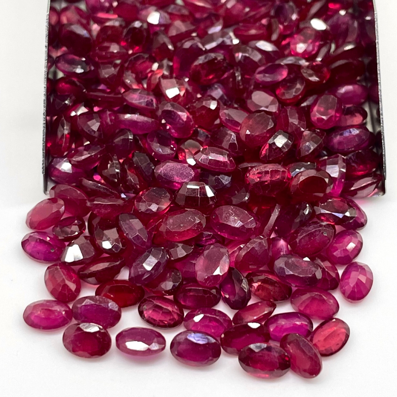 12 Pcs Natural Ruby 6x4mm Oval Cut Rich Sparkling Red Gemstones Wholesale Lot
