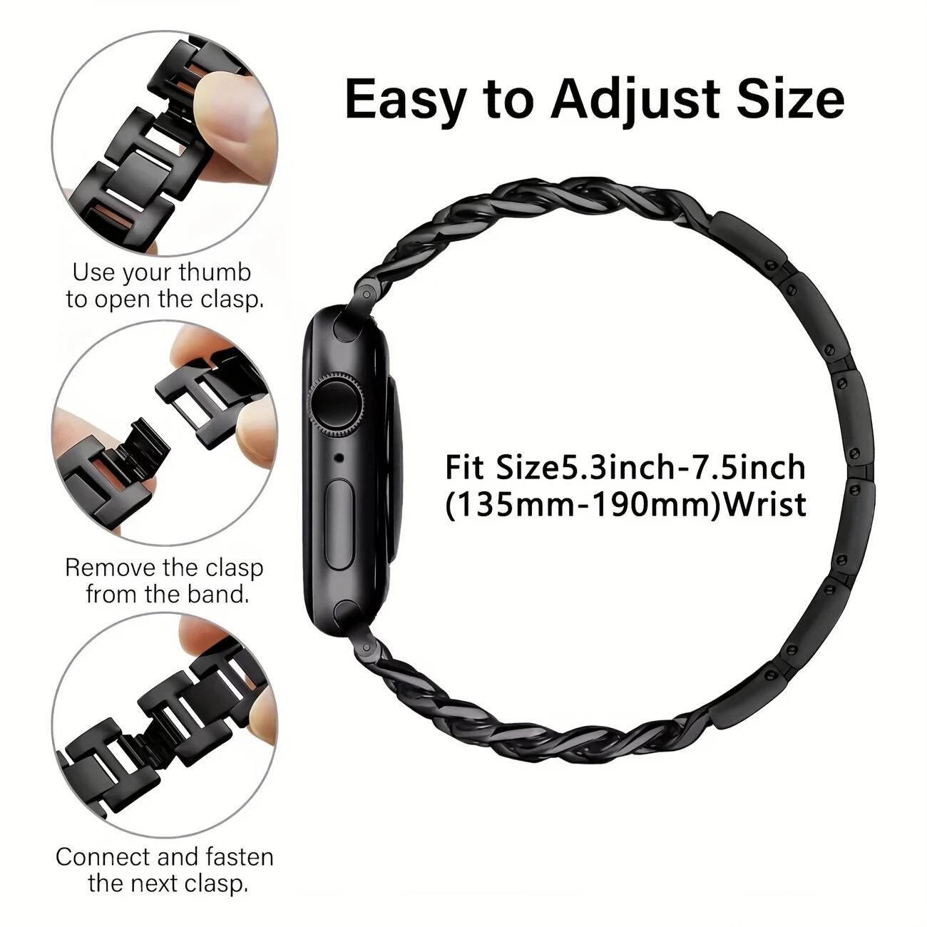 Wide Watch Band Compatible With Apple Watch Band 38mm Gold or Silver Tone