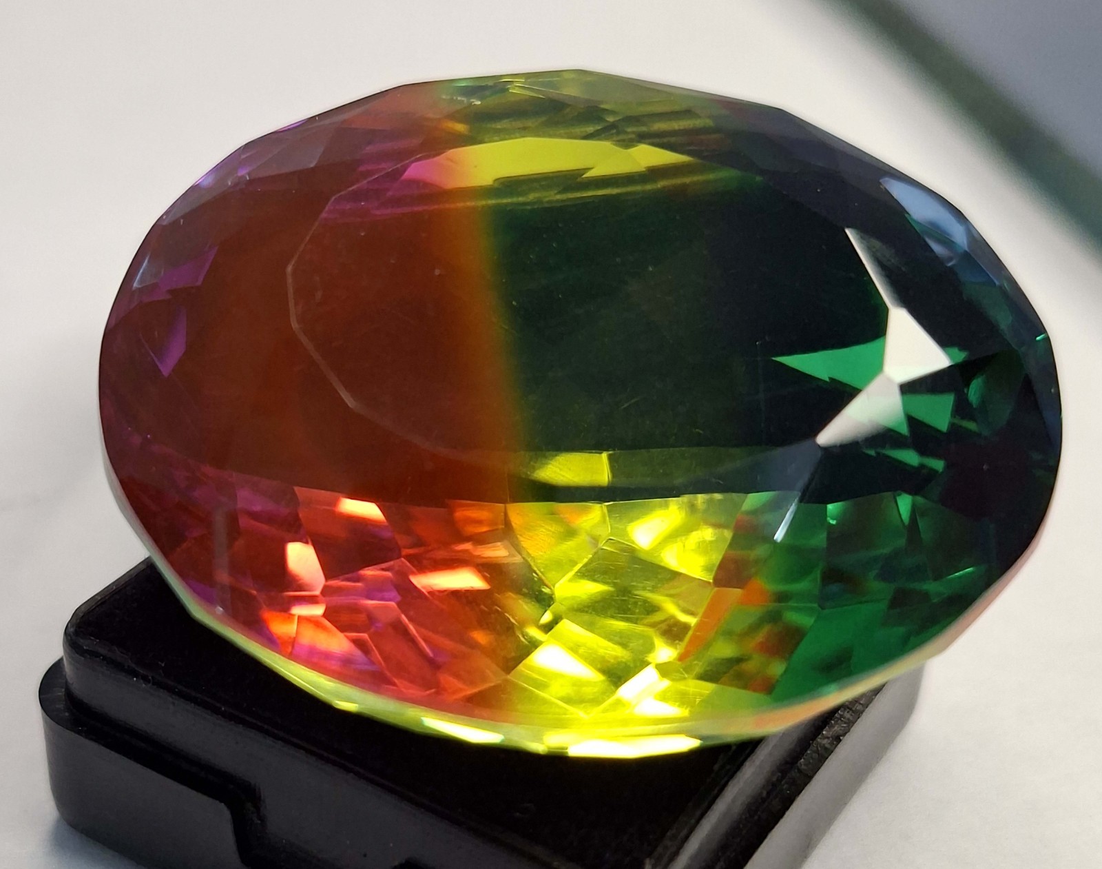 Tourmaline Bi-Colour Natural Oval Cut 118-120 Ct Certified Loose Gemstone RK1093