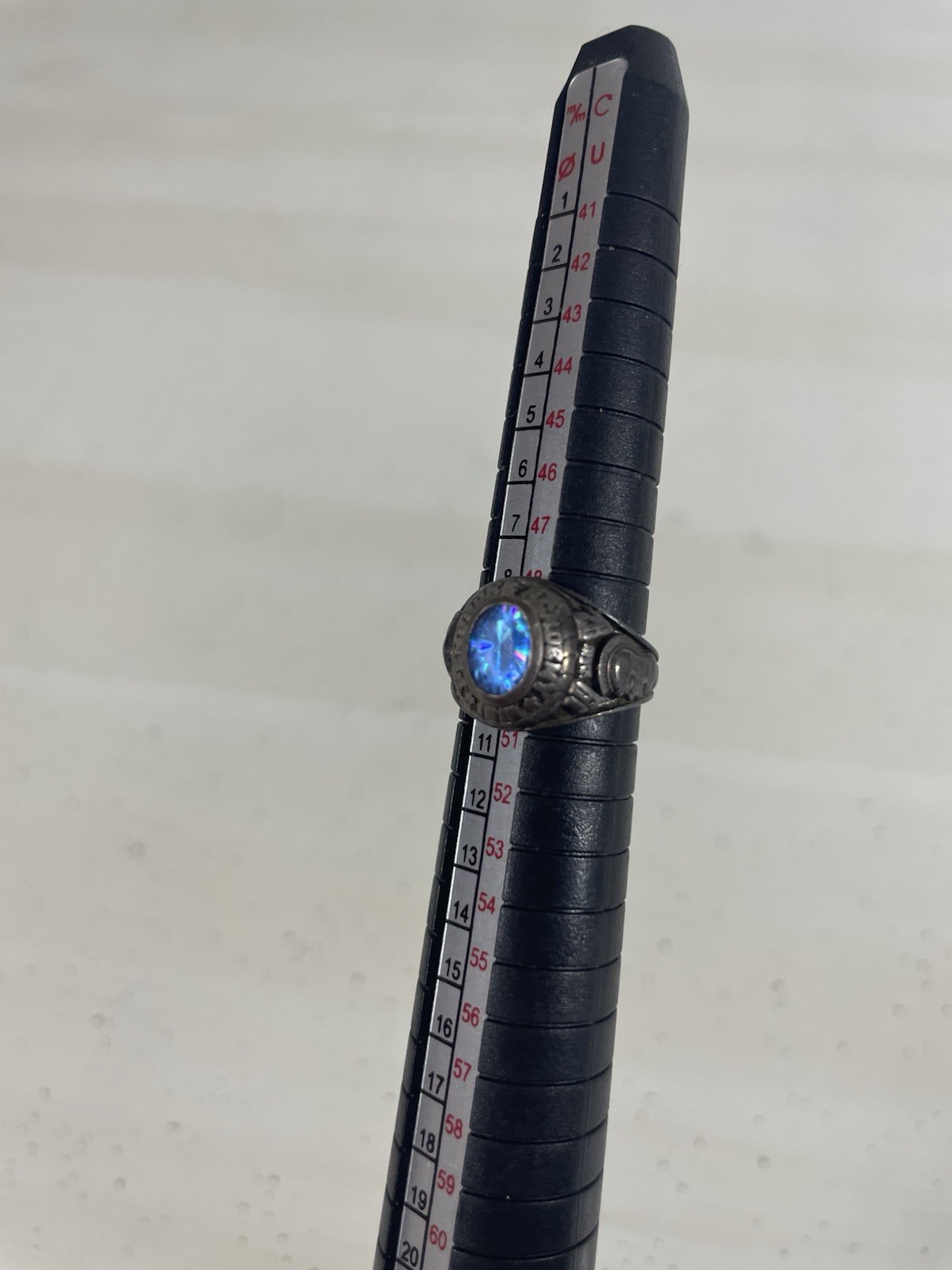 925 Sterling Silver Balfour School College 1986 Pembroke ring Size 5 Blue Stone