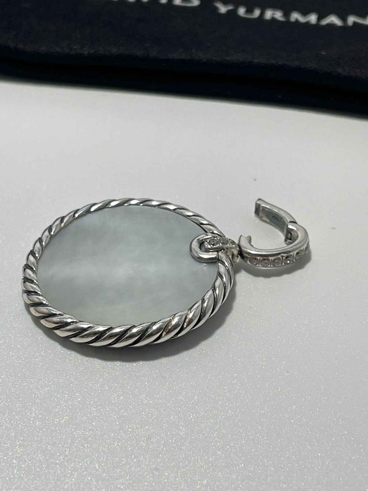 Authentic david yurman elements pendant black onyx mother of pearl and diamonds
