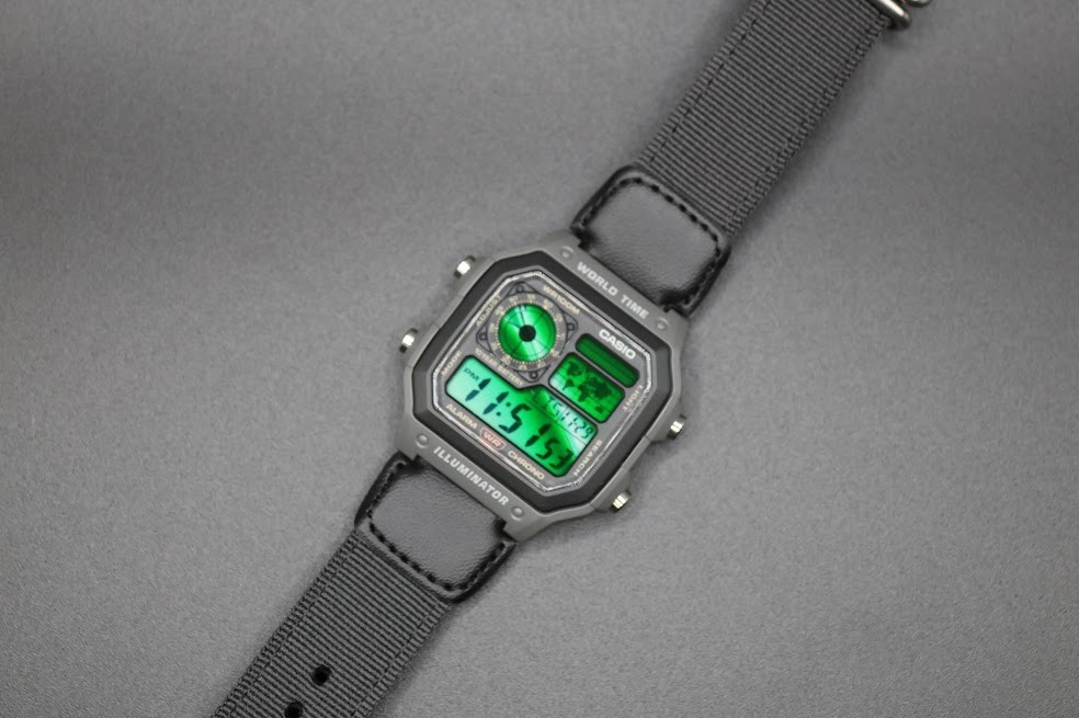 Emerald Green | Casio Digital Sport Royale AE-1200WHUB | World Time Watch | Mod
