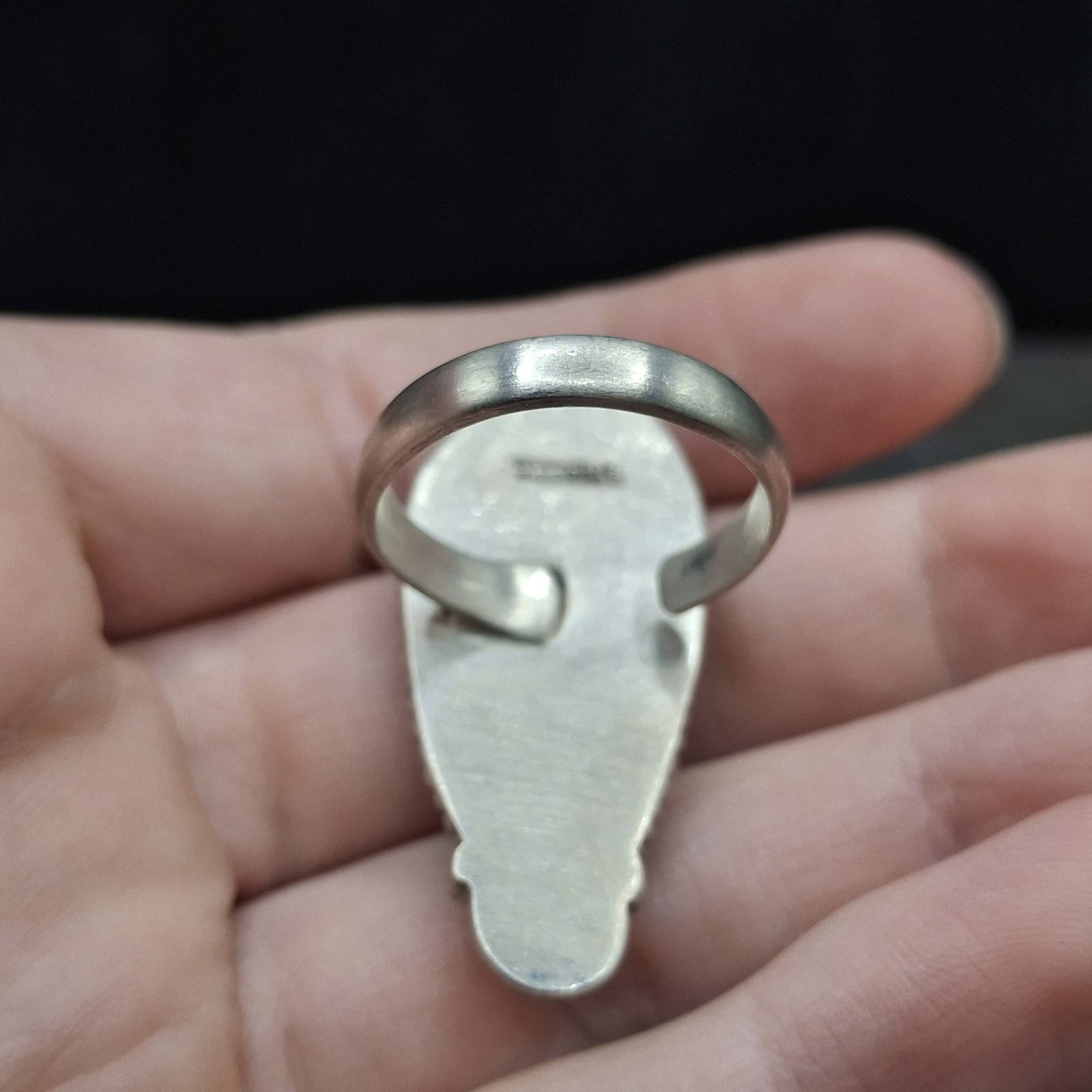 Genuine Blackjack Turquoise Ring Sterling Silver Adj 6-8.5 Cowgirl Southwestern