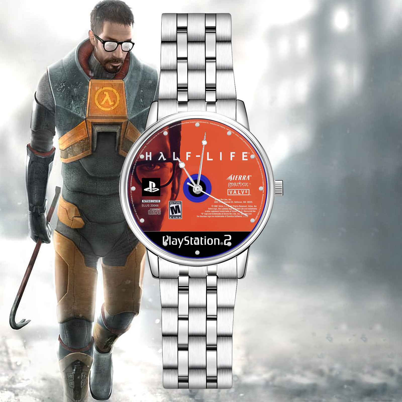 Half Life PS2 Disc Engraved Wrist Watch
